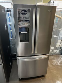 WHIRLPOOL 30”WIDE FRENCH STYLE STAINLESS STEEL REFRIGERATOR
