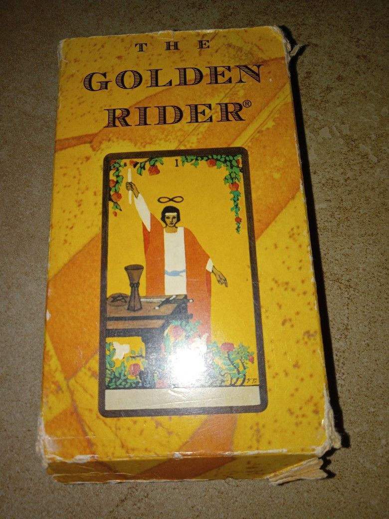 Vintage Tarot Card Deck The Golden Rider , Box Weathered