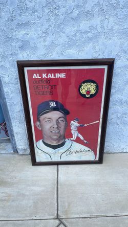 Picture of Al Kaline Autographed Wooden 24x36 Aaron Brothers Picture Frame with Glass