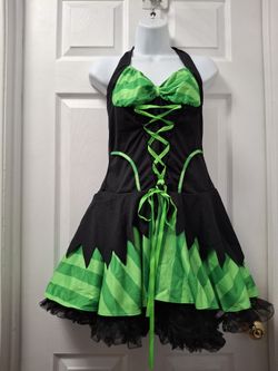 Halloween  Witch Costume Dress With Ruffled Pettiskirt SizeM
