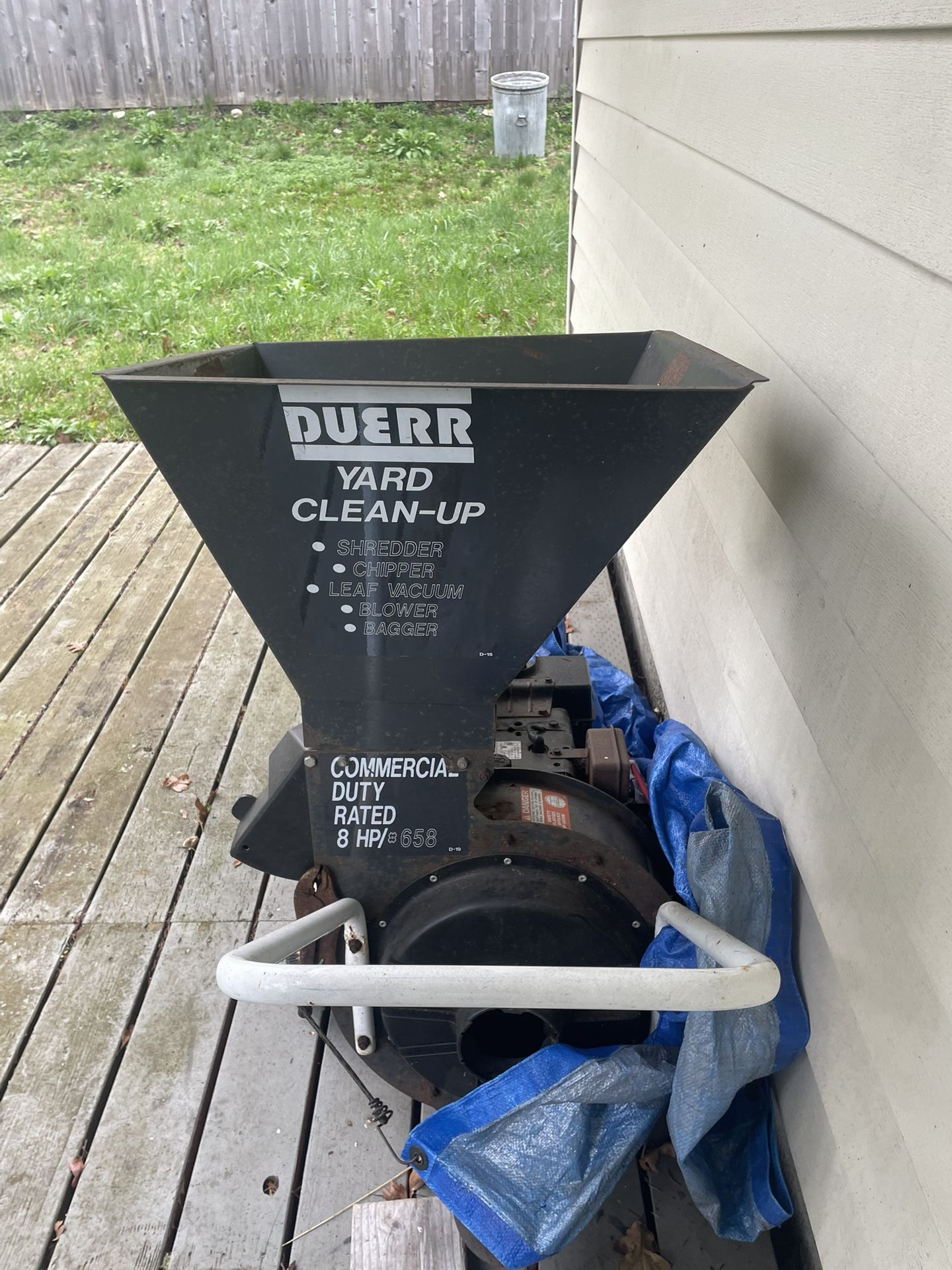 Duerr wood chipper 8hp
