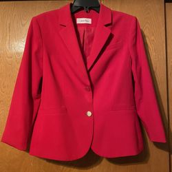Calvin Klein Red Blazer Size 10 – Career / Work Jacket