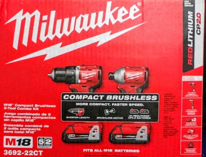 Milwaukee Impact Driver & Impact Wrench (2 Tool Combo)