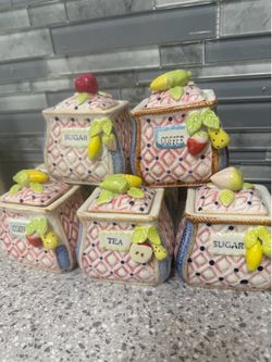 Coffee  tea sugar ceramic  canister set