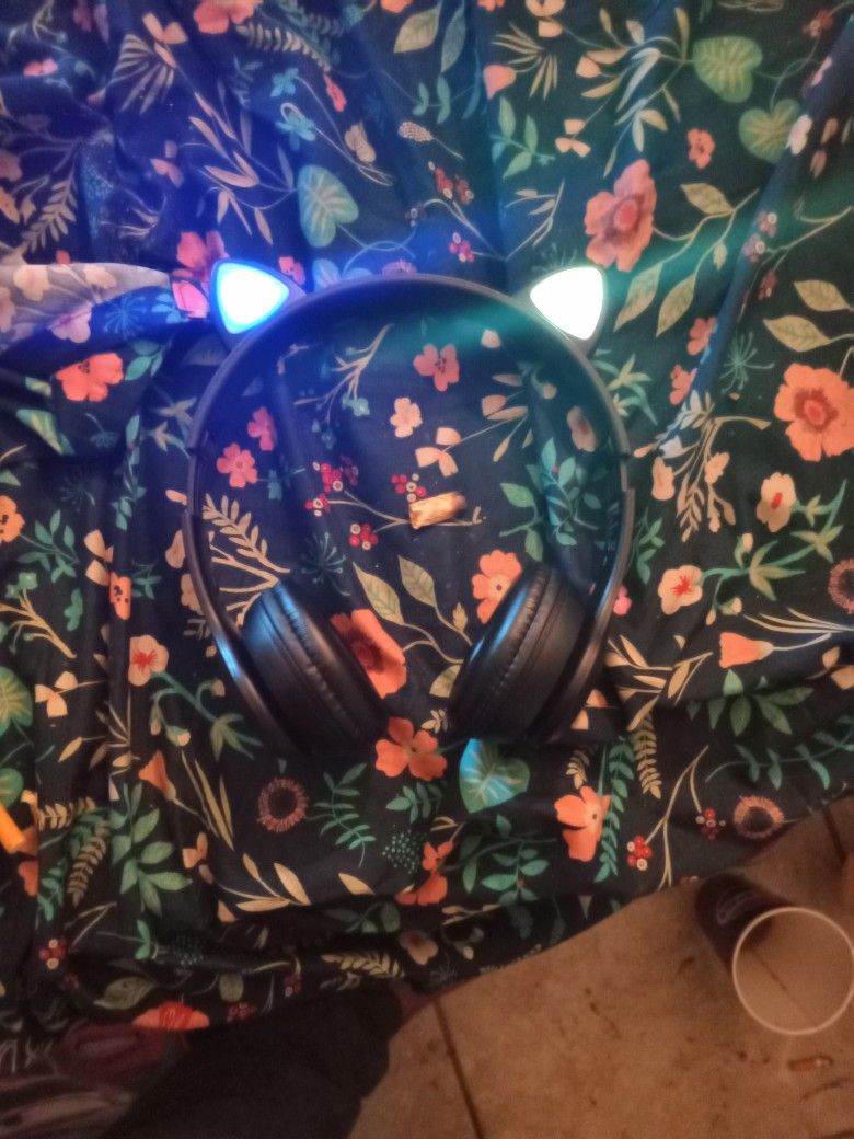 Bluetooth Light Up Cat Headphones