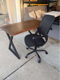Industrial desk and chair