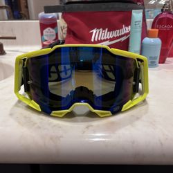 100% Híper Goggles High Vis Tinted Blue Lens 