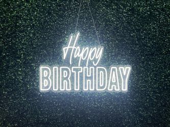 Happy birthday neon sign