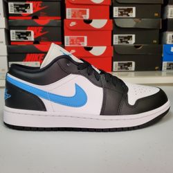 Jordan 1 Low Black University Blue Size: 6.5w & 9.5w