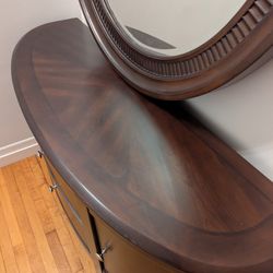 Solid Wood Entryway Table with Matching Mirror 