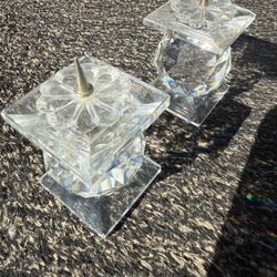 Best offer! Vintage 80s Genuine Swarovski candle holders. Glam up your place!