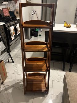 4-Tier Wooden Freestanding Shelf Unit