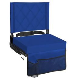 New Wide Blue Padded Stadium Seat with Back Support