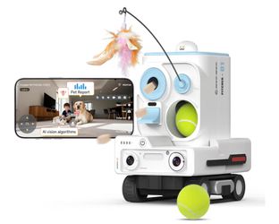 ☆ Pmate AI Pet Camera Robot Companion for Dogs & Cats, Robot Camera with Visual Recognition, Remote Video Interaction, Auto Feeding & Play, Red Light 