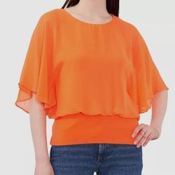 Women's Sam & Jess Orange Short Sleeve Top