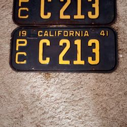 1941 PC Pair California License Plate-DMV CLEARED 