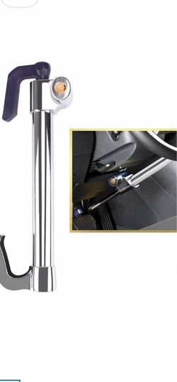 Tevlaphee Universal Steering Wheel Brake Lock Anti-Theft Retractable Double Hook Car Clutch Pedal Lock for Car Truck SUV Van Security