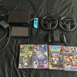 Nintendo Switch, Games, Controller, Steering Wheels, Wrist Straps, HDMI & Power Cord
