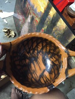 Clay pottery hand painted Antique bowl