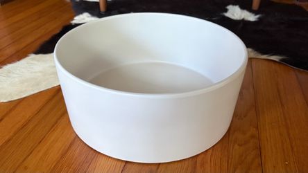 Modern Matte White Cylinder Ceramic Planter / Tabletop Bowl Basin