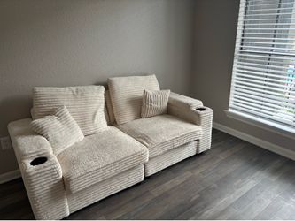 Cream loveseat / sofa