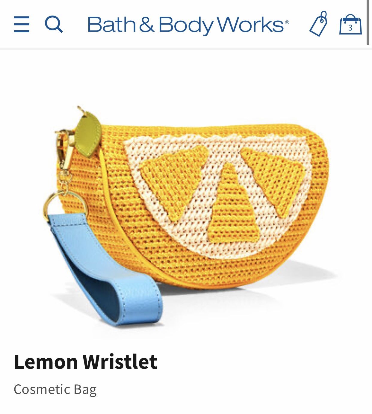 Adorable! BATH & BODY WORKS ๐๐๐ LEMON WEDGE๐๐๐wristlet purse