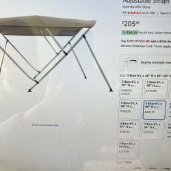 Bimini Top Boat Cover, Color Grey