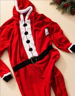 Cozy Santa Claus Hooded One-Piece Pajama/Onesie Unisex