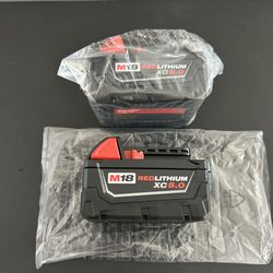 NEW Milwaukee 5.0Ah Battery Set ($120  for BOTH batteries) 18-Volt 