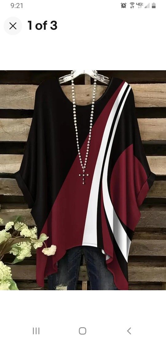 Women Holiday Faux Gometric Boho Tunic Top Blouse 4X New