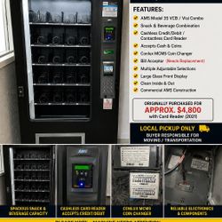 AMS 35 VCB Combo Vending Machine w/Card Reader