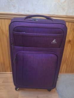 Purple large suitcase