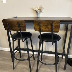 High Top Bar Table- 2 Chairs