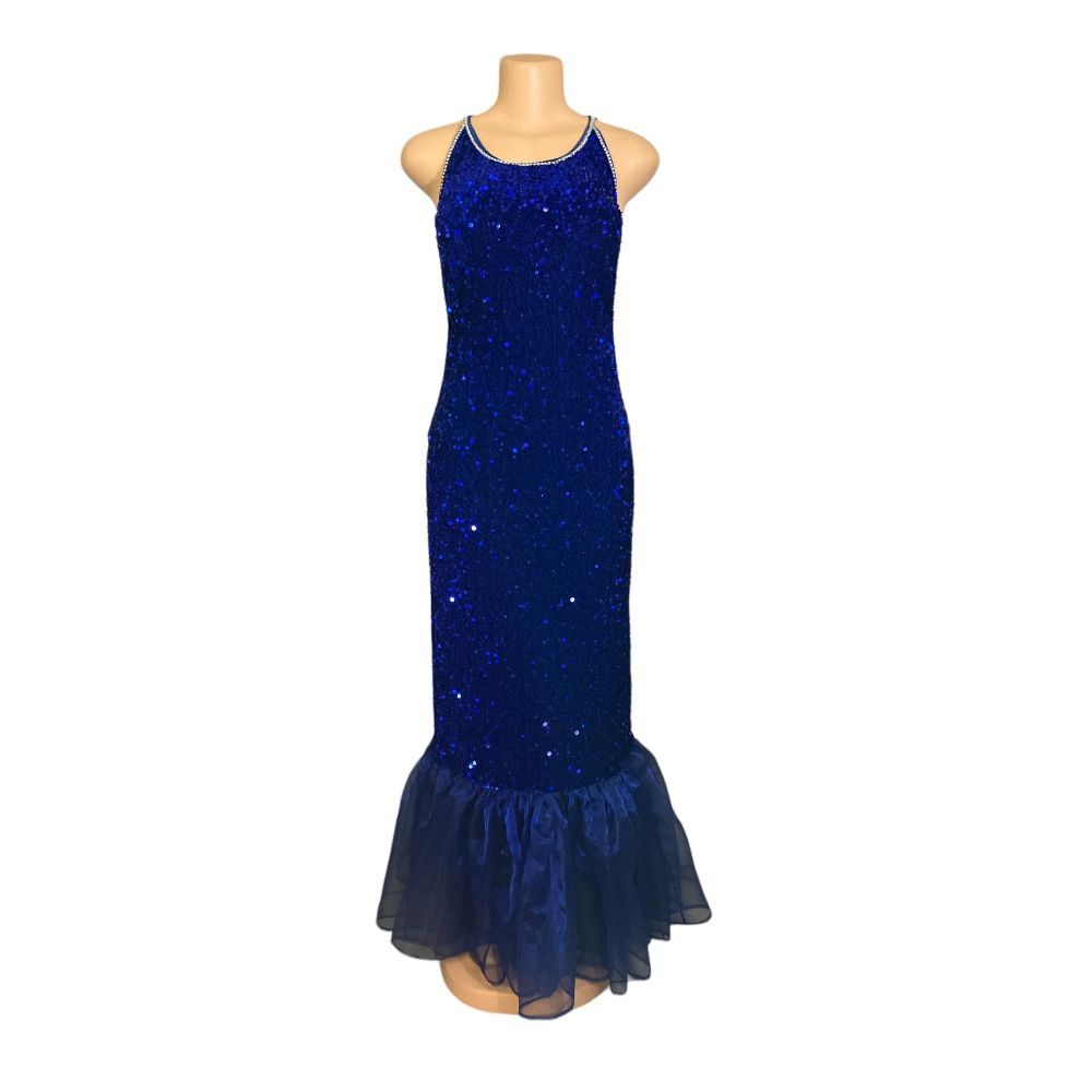 Royal Blue Sequins Dress Size L