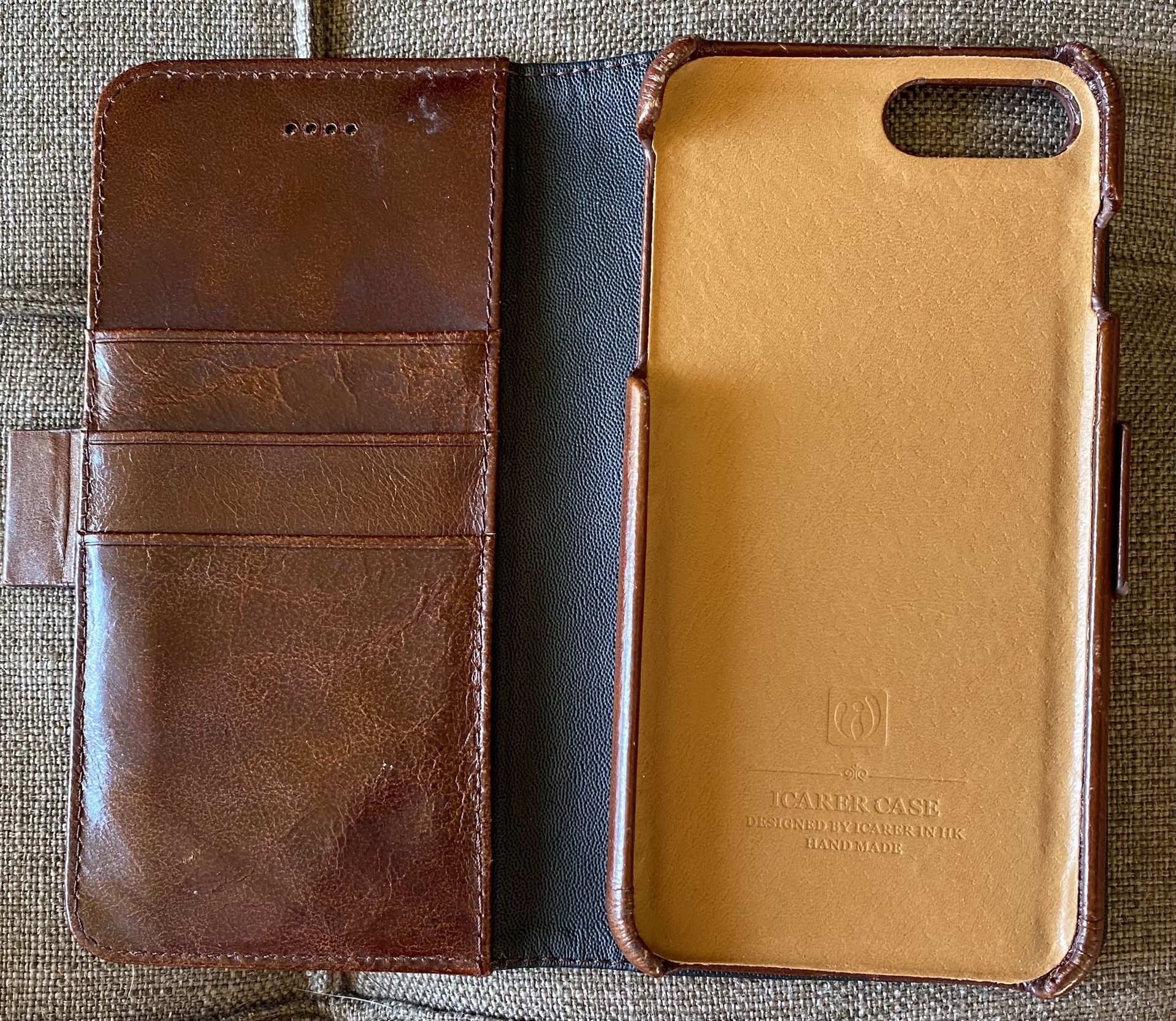 7 Plus or 8 Plus Brown Leather Cover/Wallet