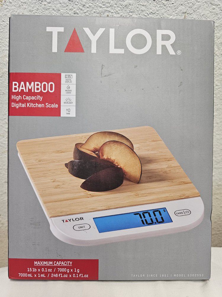 Taylor Bamboo Kitchen Scale 15lbs Max
