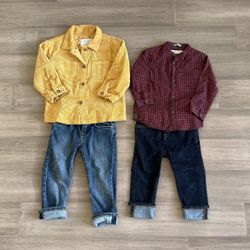 Zara Outfit / 2 Buttondown shirts & 2 Jeans / Boys Size 2-4yr