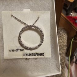 STERLING SILVER DIAMOND CIRCLE OF LOVE NECKLACE