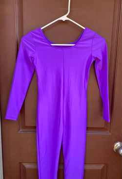 Purple Long Sleeve Unitard Bodysuit
