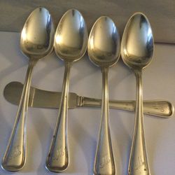 Antique Sterling Pat 1904 Sets Spoons And Butter Knife 