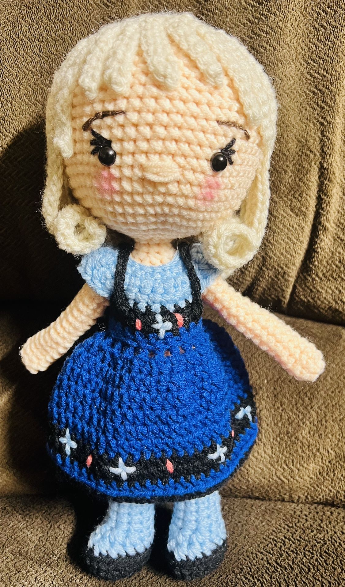 elsa frozen disney like Crochet Doll PLUSH STuffed Amigurumi TOY handmade figure