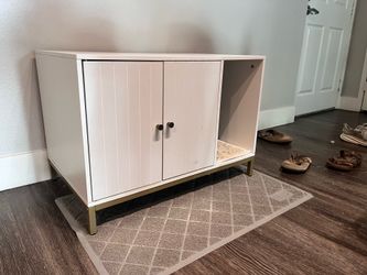 cat litter box furniture (white)