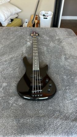 Black 4-String Electric Bass Guitar
