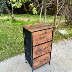 Wood Top Nightstand With Fabric Drawer Size Length 16", Width 12", Height 30" New Condition