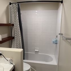 Curved Black Shower Curtain Rod (Expandable 38-72 Inches)