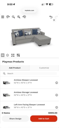 Sectional Couch - Bobs Furniture Playmax