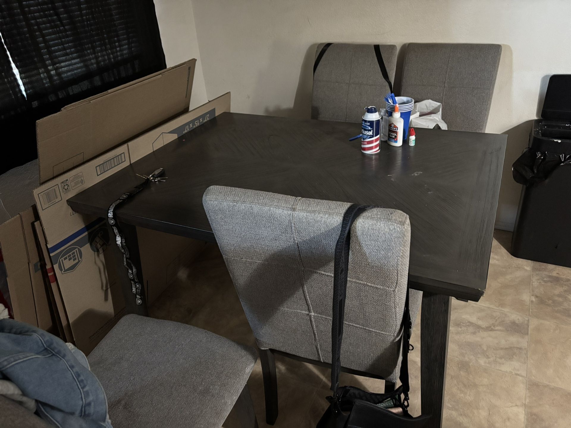 Grey Table With 4 Chairs
