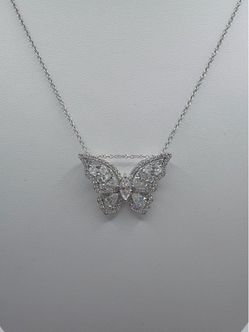 BRAND NEW 14KW 1.80CTW Butterfly Necklace