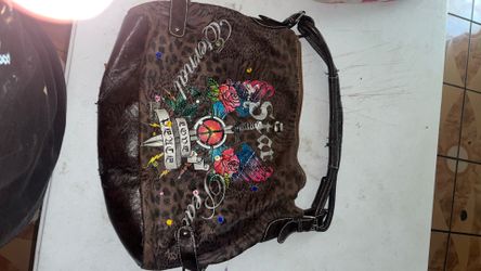 Vintage large leather shoulder bag 2000s