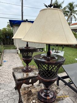 Vintage Italian Tortoise Shell Lamps
